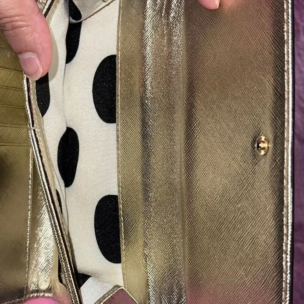 Kate-spade-new-york Women's Gold and White Wallet-purses